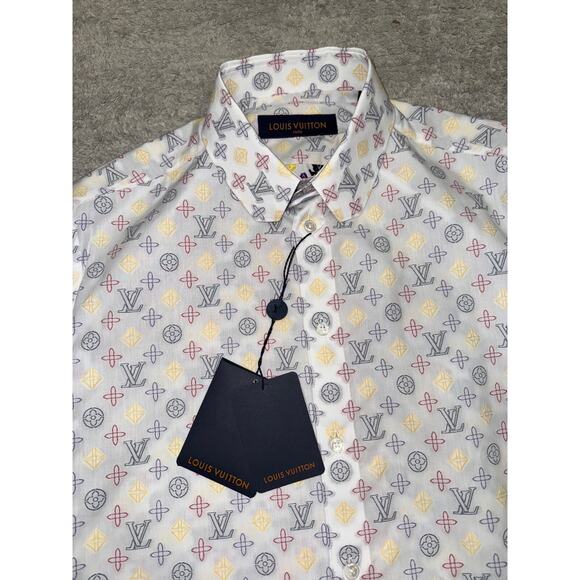 Louis Vuitton LVSE Regular Long Sleeve DNA Logo Monogram Button Up Down Shirt M - Picture 3 of 15